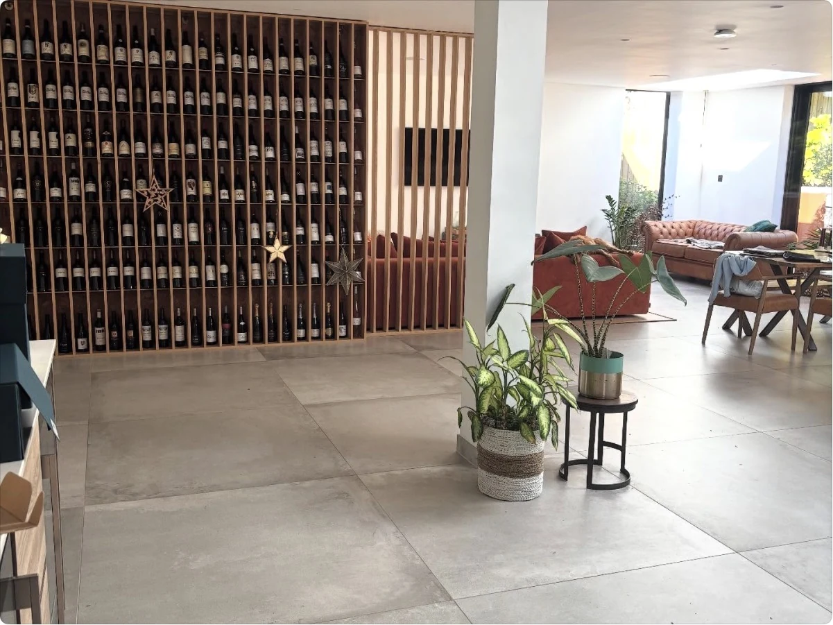 Completed large-format floor tiling in a recent Lisvane renovation